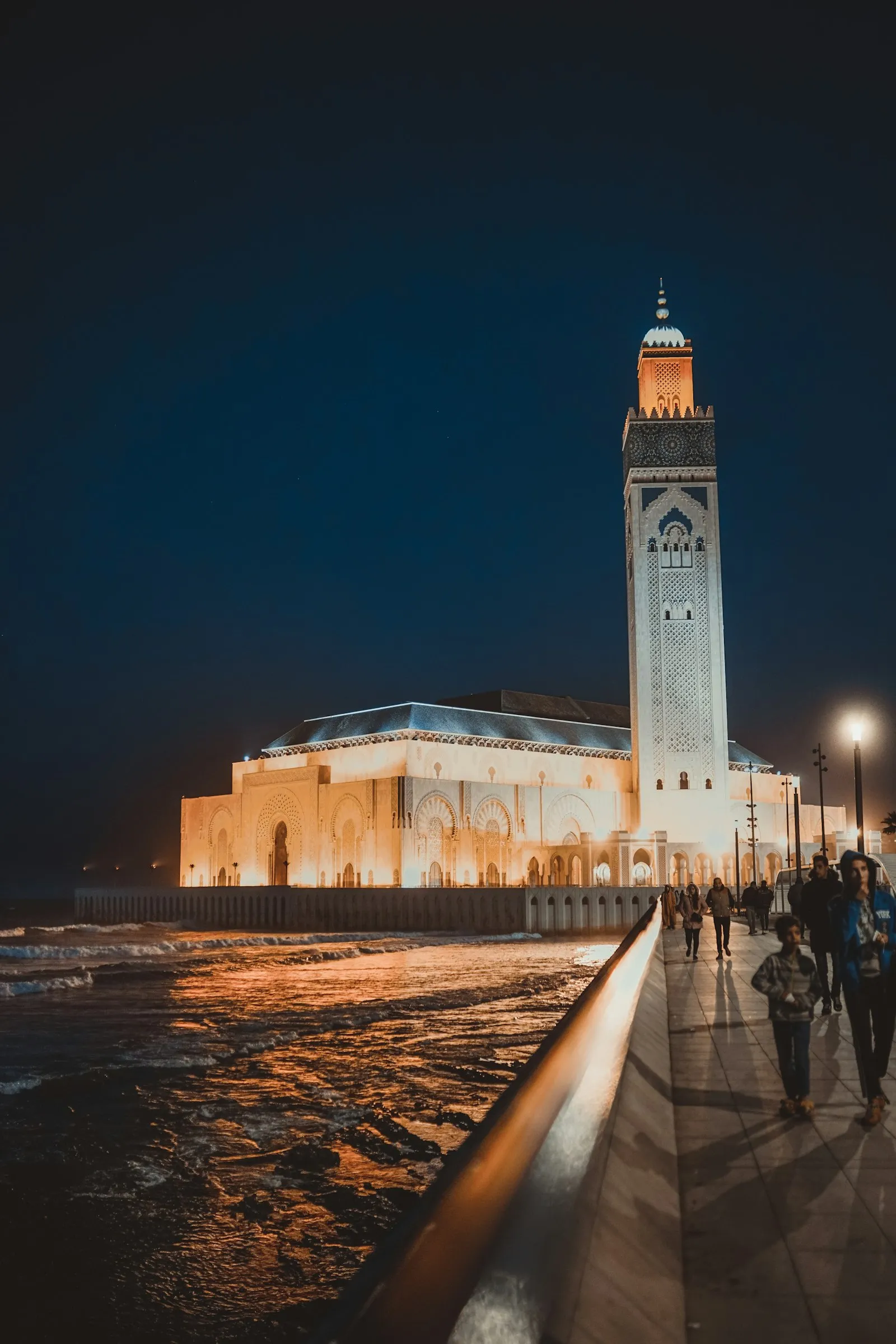La mosquée Hassan II de nuit, Casablanca